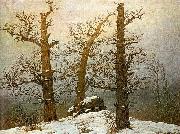 Caspar David Friedrich Hunengrab im Schnee painting